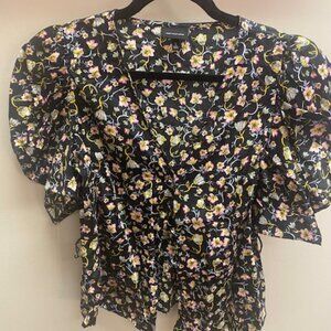 Who What Wear: Black Floral Puff Sleeve Top